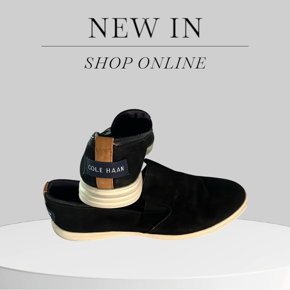 Cole Haan Black and Tan Woman’s Loafers 8.5B